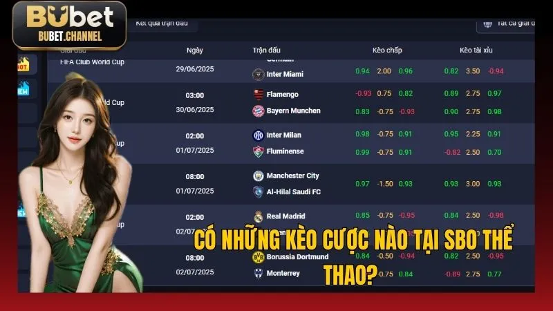 Gợi ý một vài kèo cược anh em có thể trải nghiệm tại SBO thể thao
