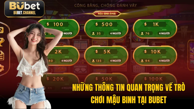 Những thông tin quan trọng về trò chơi Mậu Binh tại BUBET